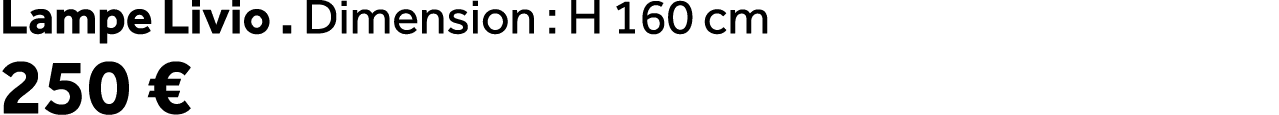 Lampe Livio . Dimension : H 160 cm 250 €
