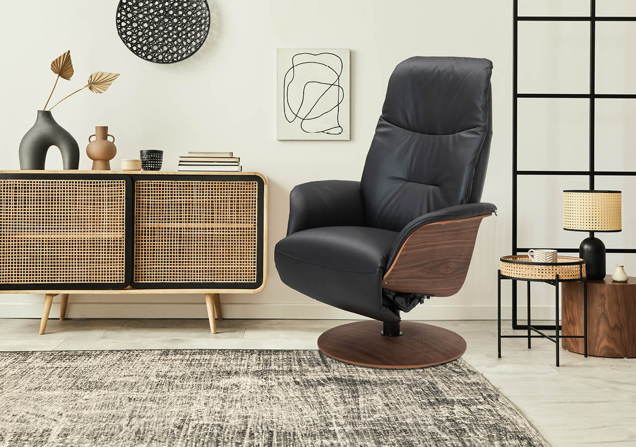 Interior design of living room at nice scandinavian apartment with stylish furnitures and elegant accessories. Modern home decor. Template.