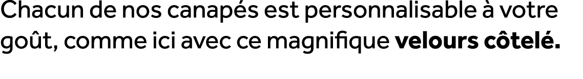 Chacun de nos canap s est personnalisable  votre go t, comme ici avec ce magnifique velours c tel .