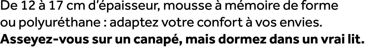 De 12  17 cm d’ paisseur, mousse   m moire de forme ou polyur thane : adaptez votre confort   vos envies. Asseyez vo...