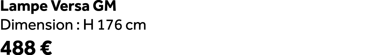Lampe Versa GM Dimension : H 176 cm 488 €