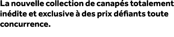 La nouvelle collection de canap s totalement in dite et exclusive  des prix d fiants toute concurrence.