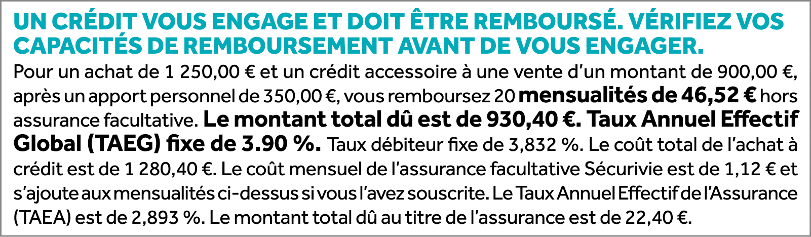Un cr dit vous engage et doit tre rembours . V rifiez vos capacit s de remboursement avant de vous engager. Pour un ...