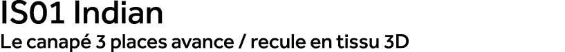 IS01 Indian Le canap 3 places avance / recule en tissu 3D