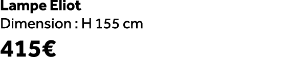 Lampe Eliot Dimension : H 155 cm 415€