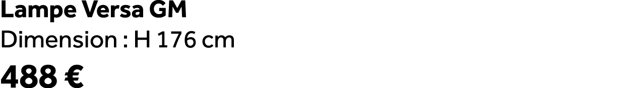 Lampe Versa GM Dimension : H 176 cm 488 €
