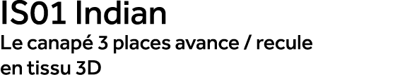 IS01 Indian Le canap 3 places avance / recule en tissu 3D