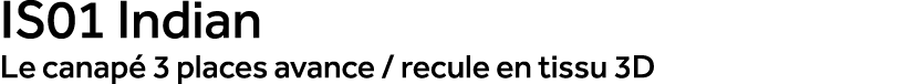 IS01 Indian Le canap 3 places avance / recule en tissu 3D