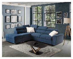 Un salon moderne avec un canap blanc, deux fauteuils assortis, une table basse ronde, des coussins jaunes, une grande plante verte et une fen tre laissant entrer la lumi re naturelle.  Description g n r e par IA