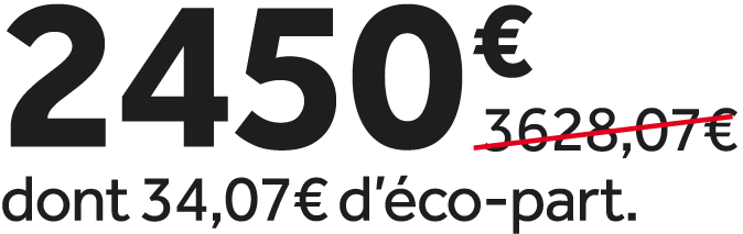 2450 €￼ dont 34,07€ d’ co part.