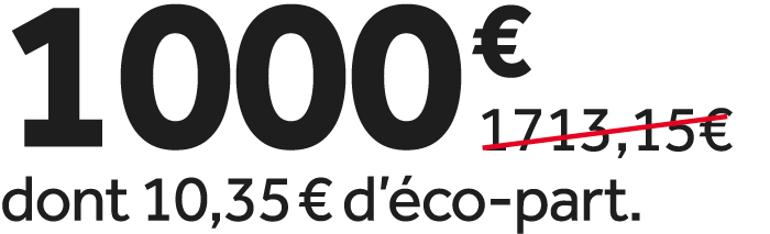 1000 €￼ dont 10,35 € d’ co part.