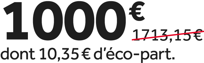 1000 €￼ dont 10,35 € d’ co part.