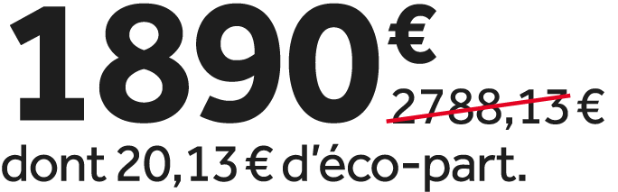 1890 €￼ dont 20,13 € d’ co part.