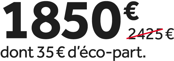 1850 €￼ dont 35 € d’ co part.