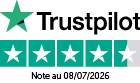 Logo Trustpilot avec une valuation de quatre  toiles sur cinq et la date de mise   jour indiqu e.  Description g n r e par IA