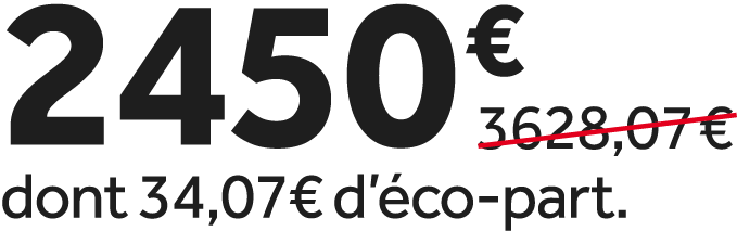 2450 €￼ dont 34,07€ d’ co part.