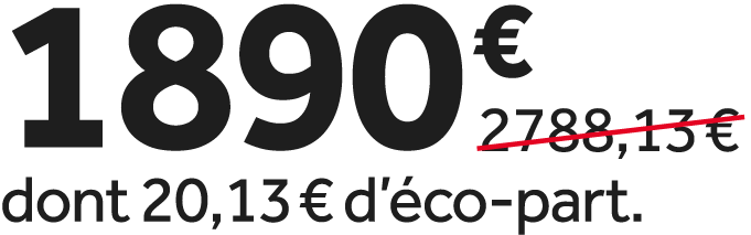1890 €￼ dont 20,13 € d’ co part.