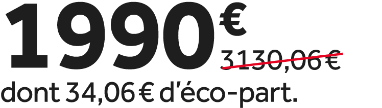 1990 €￼ dont 34,06 € d’ co part.