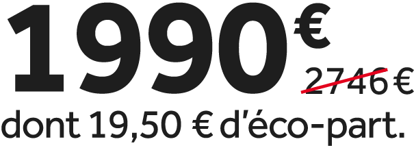 1990 €￼ dont 19,50 € d’ co part.