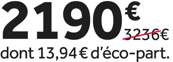 2190 €￼ dont 13,94 € d’ co part.