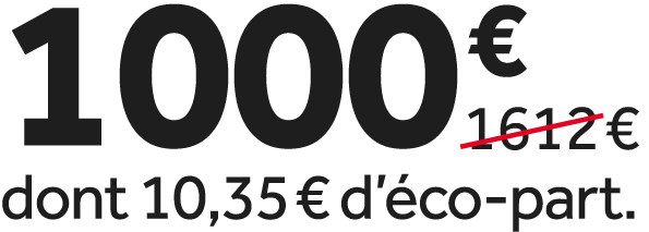1000 €￼ dont 10,35 € d’ co part.
