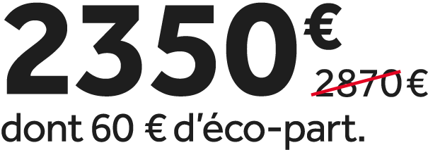 2350 €￼ dont 60 € d’ co part.