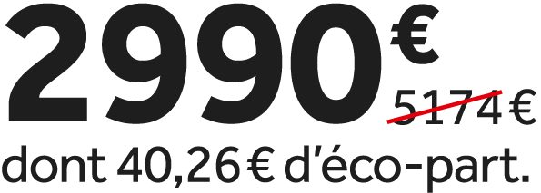 2990 €￼ dont 40,26 € d’ co part.