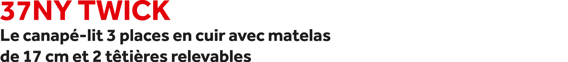 37NY Twick Le canap lit 3 places en cuir avec matelas de 17 cm et 2 t ti res relevables