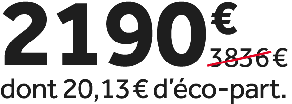 2190 €￼ dont 20,13 € d’ co part.