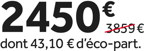 2450 €￼ dont 43,10 € d’ co part.