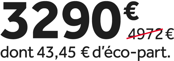 3290 €￼ dont 43,45 € d’ co part.