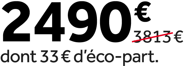 2490 €￼ dont 33 € d’ co part.