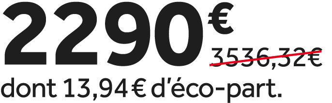 2290 €￼ dont 13,94 € d’ co part.