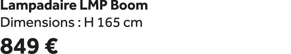 Lampadaire LMP Boom Dimensions : H 165 cm 849 €