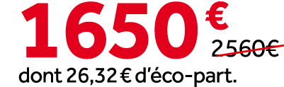1650 €￼ dont 26,32 € d’ co part.