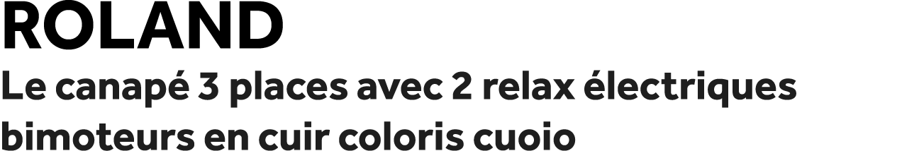 Roland Le canap 3 places avec 2 relax  lectriques bimoteurs en cuir coloris cuoio