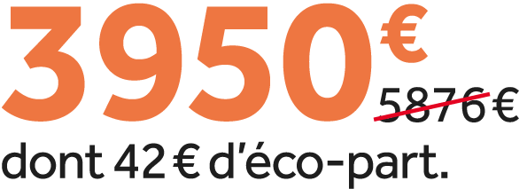 3950 €￼ dont 42 € d’ co part.