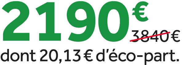 2190 €￼ dont 20,13 € d’ co part.