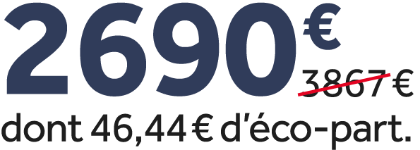 2690 €￼ dont 46,44 € d’ co part.