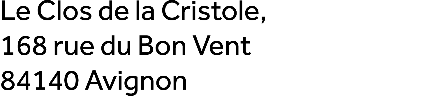 Le Clos de la Cristole, 168 rue du Bon Vent 84140 Avignon