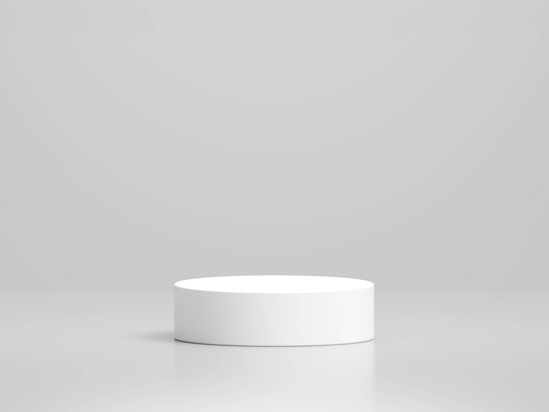 White luxury round podium for placing products 3D background