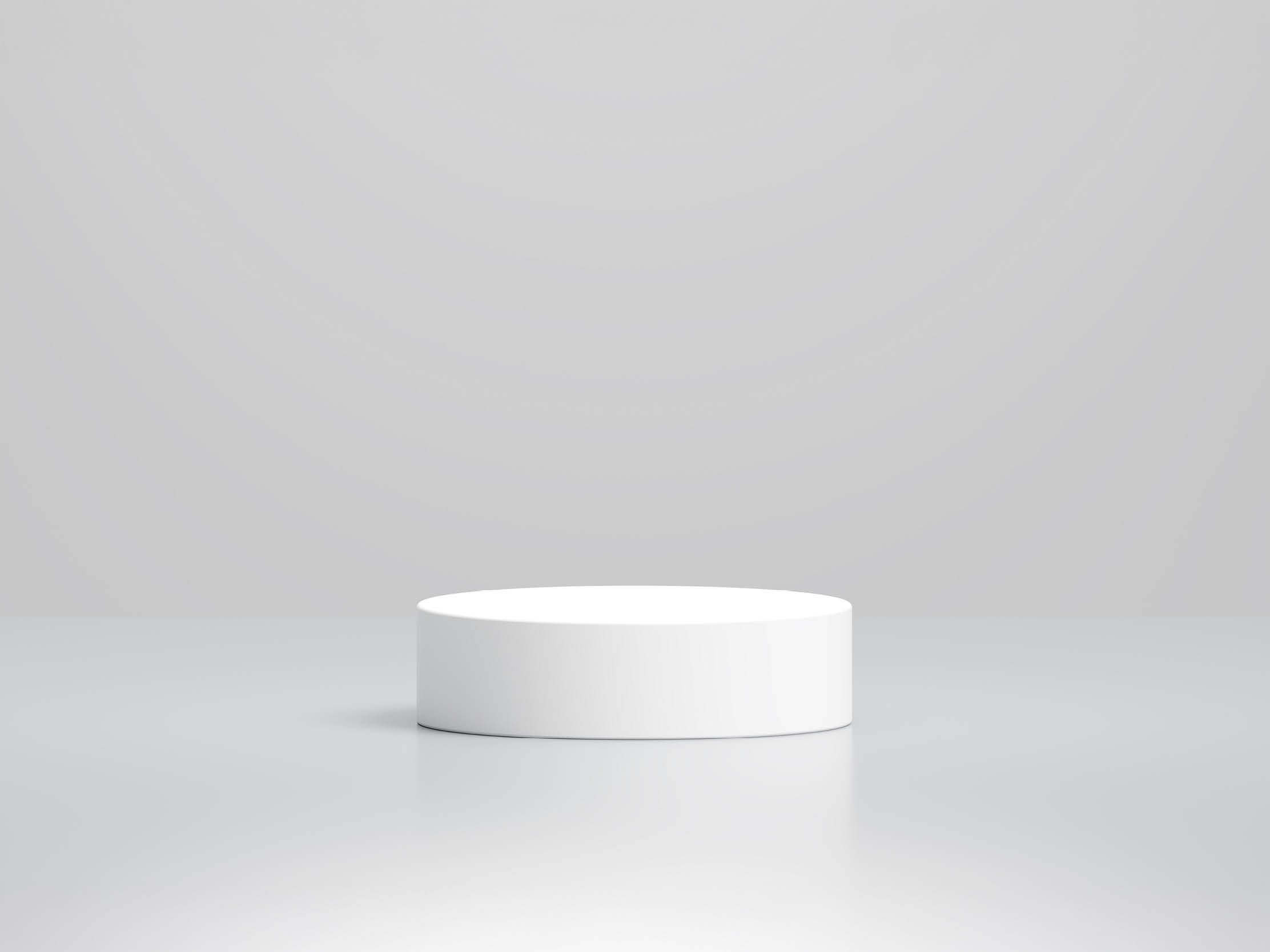 White luxury round podium for placing products 3D background