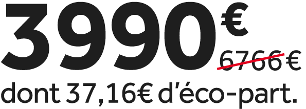 3990 €￼ dont 37,16€ d’ co part.