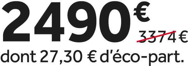 2490 €￼ dont 27,30 € d’ co part.