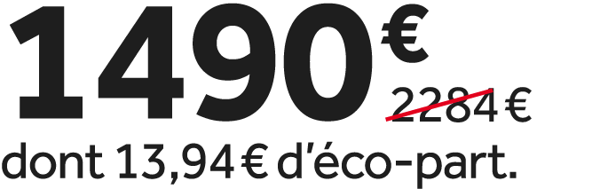1490 €￼ dont 13,94 € d’ co part.