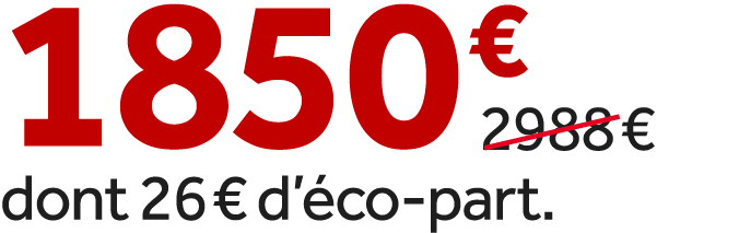 1850 €￼ dont 26 € d’ co part.