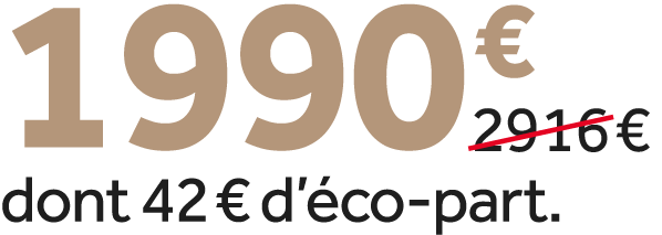 1990 €￼ dont 42 € d’ co part.