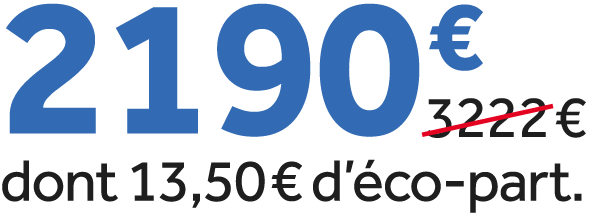 2190 €￼ dont 13,50 € d’ co part.