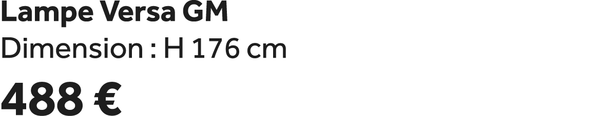 Lampe Versa GM Dimension : H 176 cm 488 €