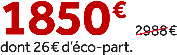 1850 €￼ dont 26 € d’ co part.